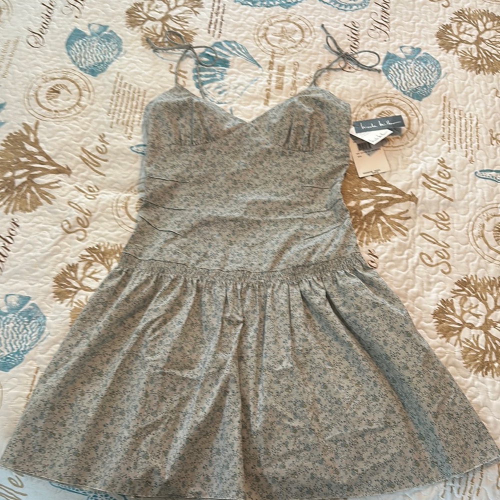 Nicole Miller Floral Mini Dress - Blue and Gray